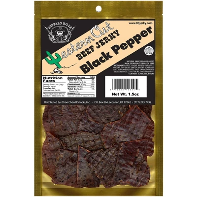 Buffalo Bills 1.5oz Western Cut Black Pepper Beef Jerky - Ten 1.5oz Packs 3 Buffalo Bills 1.5oz Western Cut Black Pepper Beef Jerky - Ten 1.5oz Packs