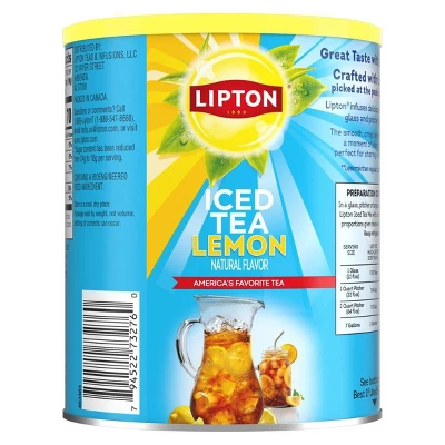 Lipton Reduced Sugar Lemon Iced Tea Mix - 50.2oz 4 Lipton Reduced Sugar Lemon Iced Tea Mix - 50.2oz - Image 2