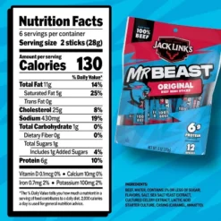 Jack Link's MrBeast Mini Beef Sticks Original - 6oz/12ct -Food Sale Stores GUEST c78f0903 50c4 4d80 acd9 c9de3e185409