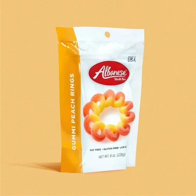 Albanese Worlds Best Candy Gummi Peach Rings - 8oz 6 Albanese Worlds Best Candy Gummi Peach Rings - 8oz - Image 4