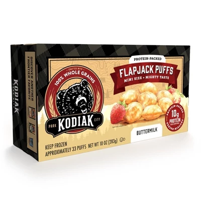 Kodiak Protein-Packed Frozen Flapjack Puffs – 10oz/33ct 3 Kodiak Protein-Packed Frozen Flapjack Puffs – 10oz/33ct