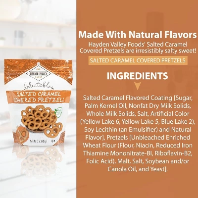 Hayden Valley Foods Salted Caramel Covered Pretzels | 5 Oz Bags (Pack Of 3) | No Artificial Flavors, Preservatives Or Colors 4 Hayden Valley Foods Salted Caramel Covered Pretzels | 5 Oz Bags (Pack Of 3) | No Artificial Flavors, Preservatives Or Colors - Image 2