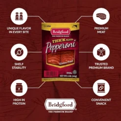 Bridgford Thick Sliced Pepperoni 5 Oz - Thick Pepperoni Slices For Pizza And Sandwiches With Zero Carb Ideal For Your Keto Diets -Food Sale Stores GUEST dcb91f8c ff53 4e37 8b0b 7ee817352851