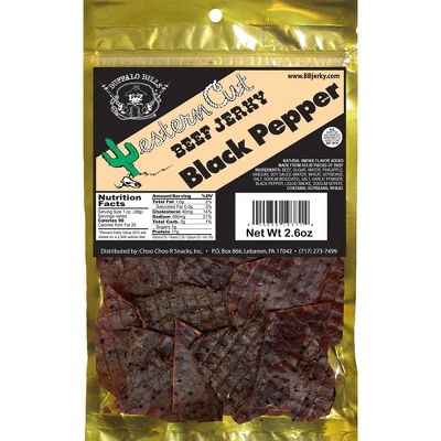 Buffalo Bills 2.6oz Western Cut Black Pepper Beef Jerky - Six 2.6oz Packs 3 Buffalo Bills 2.6oz Western Cut Black Pepper Beef Jerky - Six 2.6oz Packs