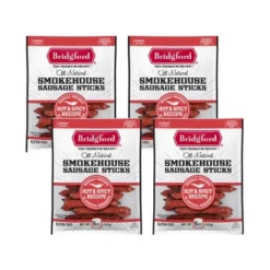 Bridgford Smokehouse Sausage Sticks Hot & Spicy 5 Oz - Gluten Free High Protein Smoked Sausage Sticks For Many Dietary Preferences -Food Sale Stores GUEST df09d957 fb4c 4984 8231 96aaaaa5dc9e