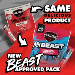 Jack Link's MrBeast Mini Beef Sticks Original - 6oz/12ct -Food Sale Stores GUEST f14597ff e931 4b0d 8a24 7c6b7114c154