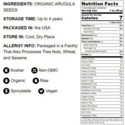 Organic Arugula Sprouting Seeds - By Food To Live -Food Sale Stores GUEST f4f0957e 155b 48d5 802c 8c1b51ca8d21