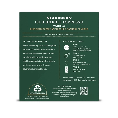 Starbucks By Nespresso Vertuo Line Iced Double Espresso Vanilla Flavored Light Roast Coffee Pods 9 Starbucks By Nespresso Vertuo Line Iced Double Espresso Vanilla Flavored Light Roast Coffee Pods - Image 7