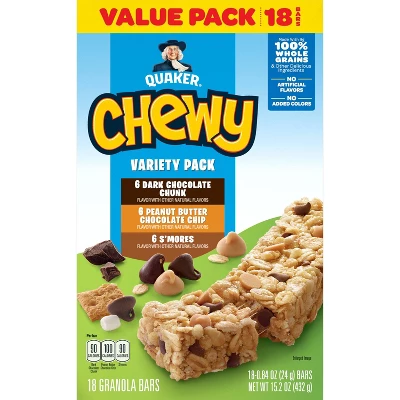 Quaker Chewy 3 Flavor Variety Pack Granola Bars - 15.2oz/18ct 4 Quaker Chewy 3 Flavor Variety Pack Granola Bars - 15.2oz/18ct - Image 2